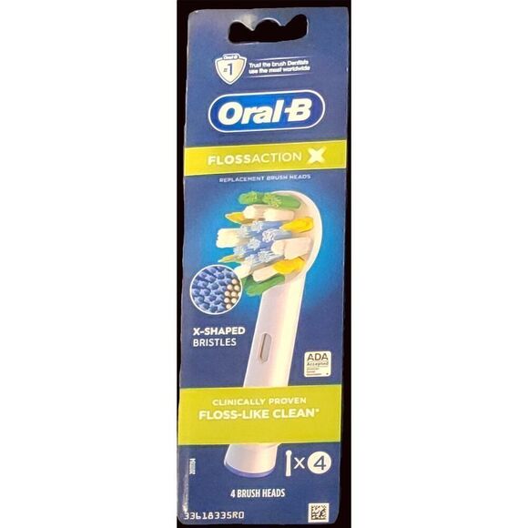 Oral-B Floss Action Replacement Toothbrush 4 Brush Heads - Picture 1 of 2